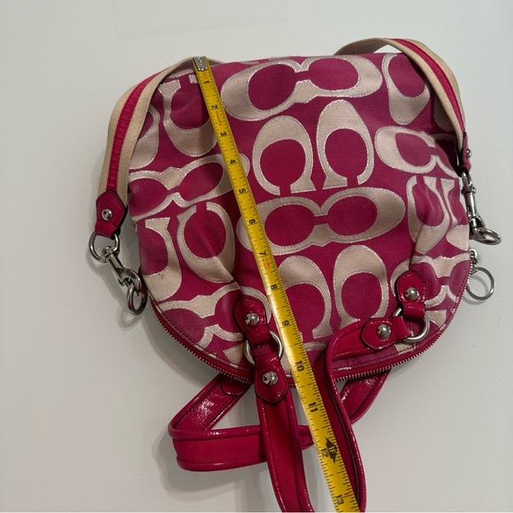 Coach Pink Tan Crossbody Handbag Logo Rare VS6 Medium - Picture 3 of 6